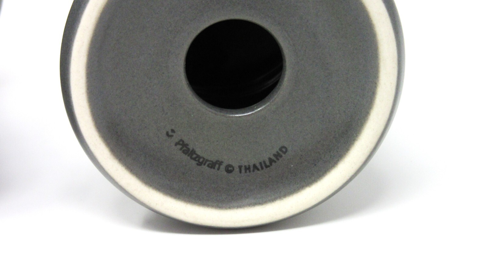 Pfaltzgraff Sphere Salt & Pepper Shaker Set charcoal grey w/ olive green & white