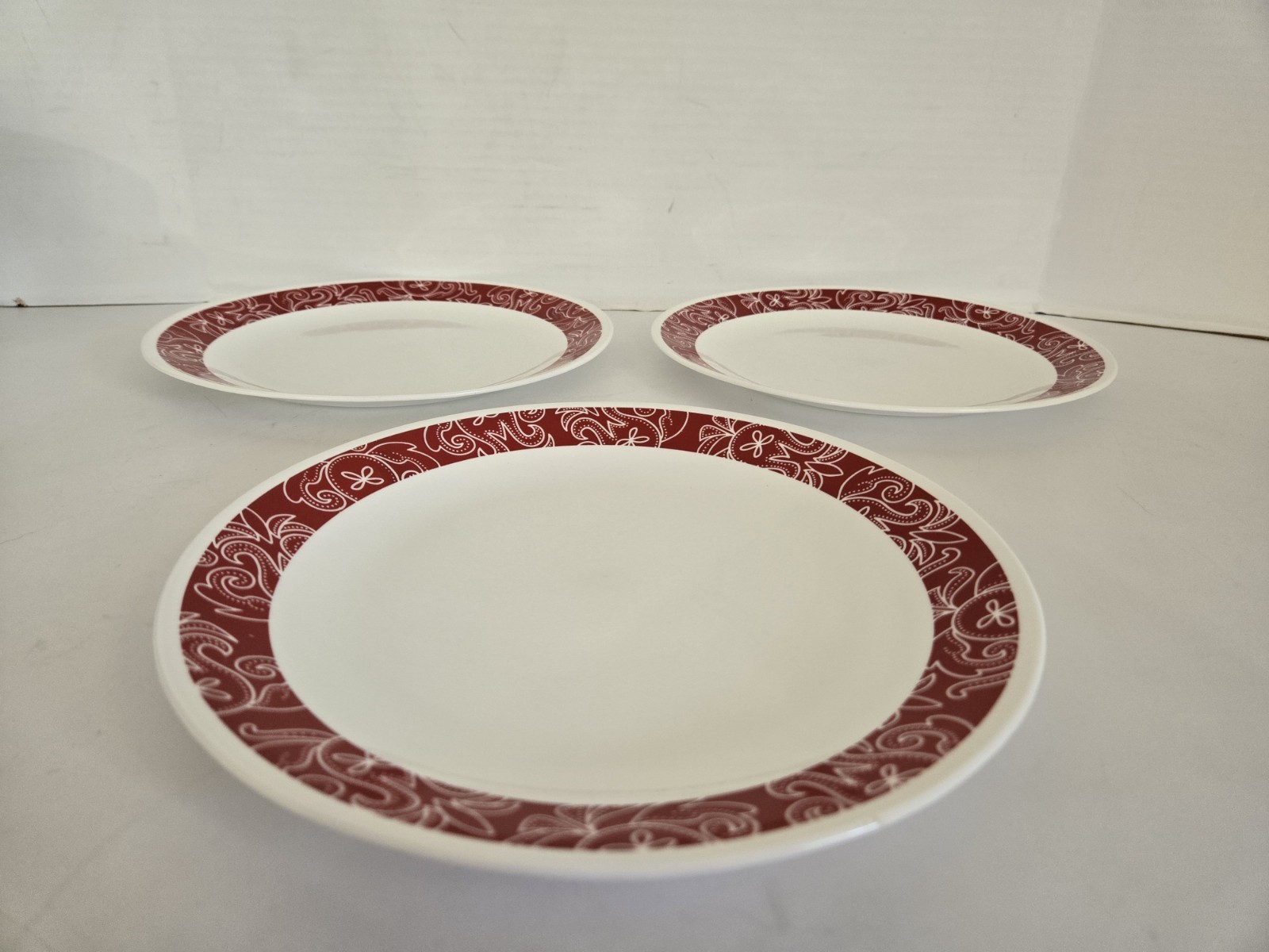 3 Corelle Corning Bandhani 10.25″ Dinner Plates USA FREE SHIPPING