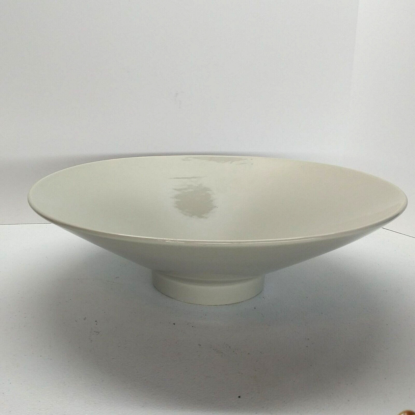 Vintage Haeger Warm Gray Pedestal Bowl Centerpiece #3295 Made in the USA 13.75″