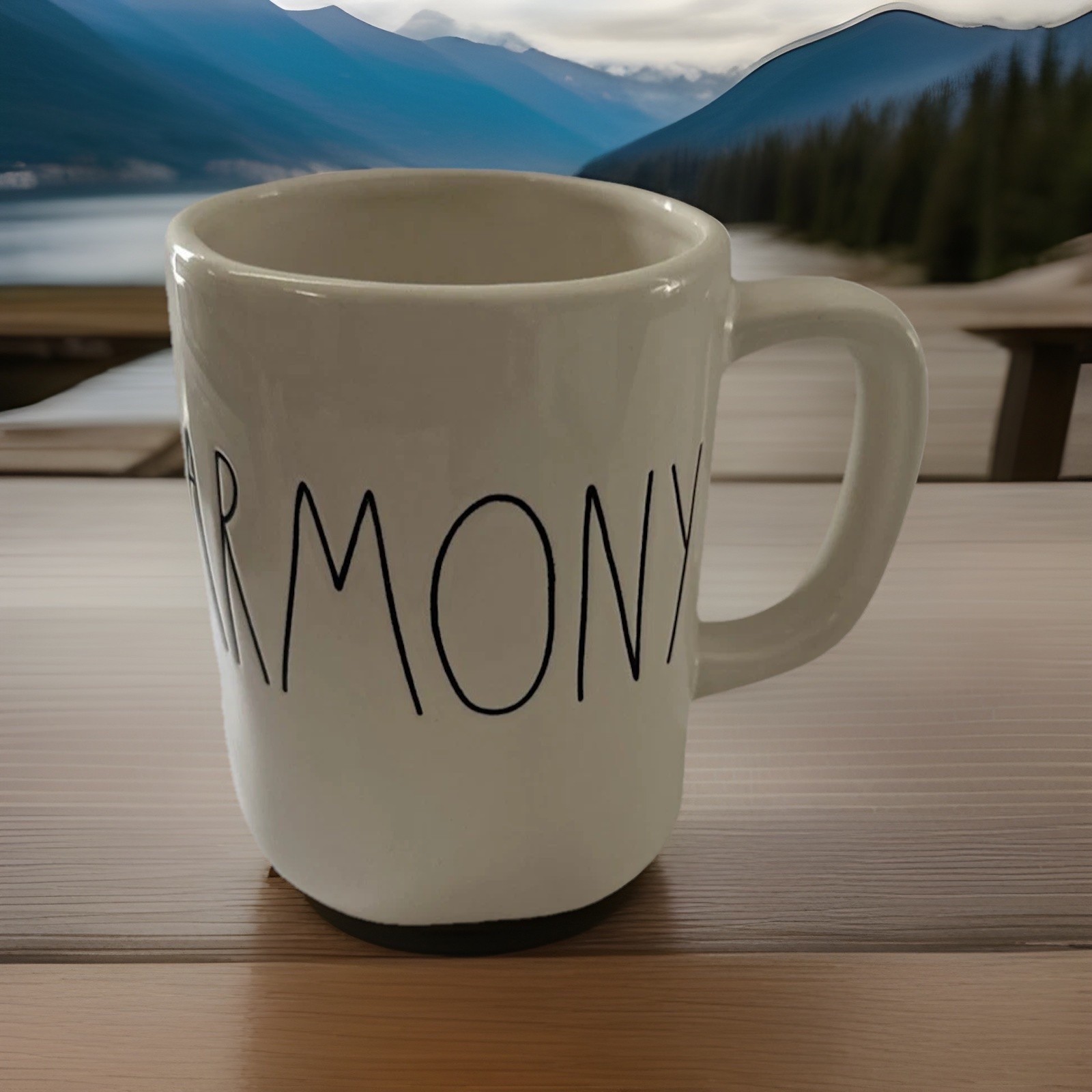 Rae Dunn HARMONY Mug Cup White Black Magenta Artisan Collection