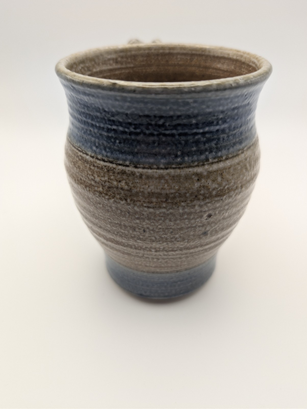 Stoneware Pottery Ceramic Mug Coffee Cup Blue & Brown & Gray