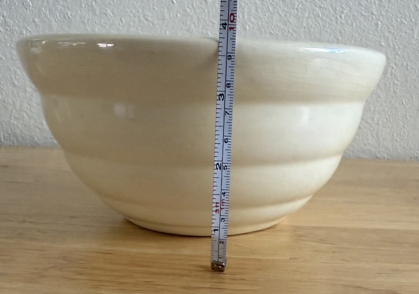 Vintage Bauer Pottery Ringware Mixing Bowl #24 Ivory White Beehive Nesting 7.5″