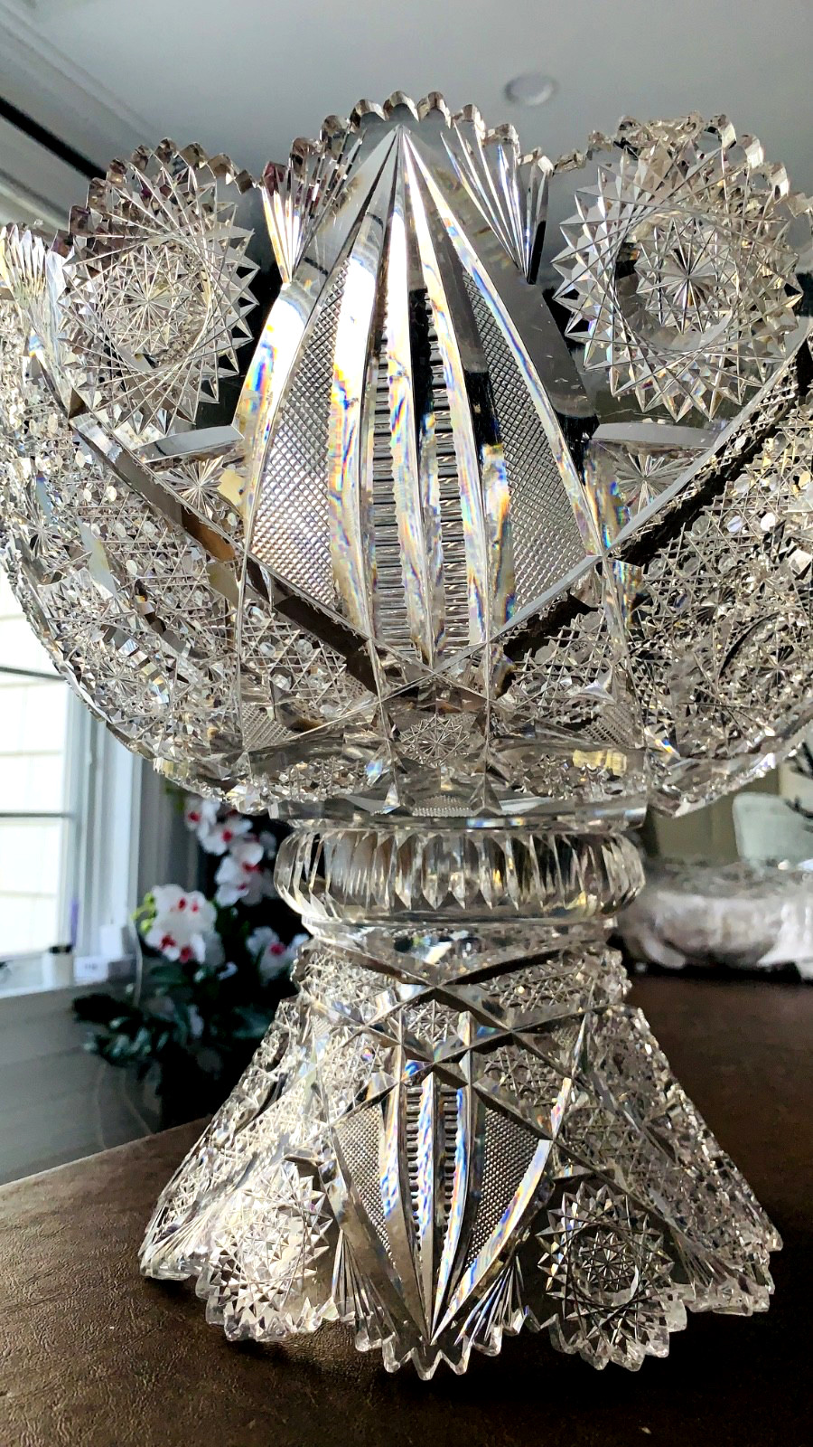 American Brilliant J. Hoare & Co. “Carolyn” 14-Inch Punch Bowl (c. 1895)