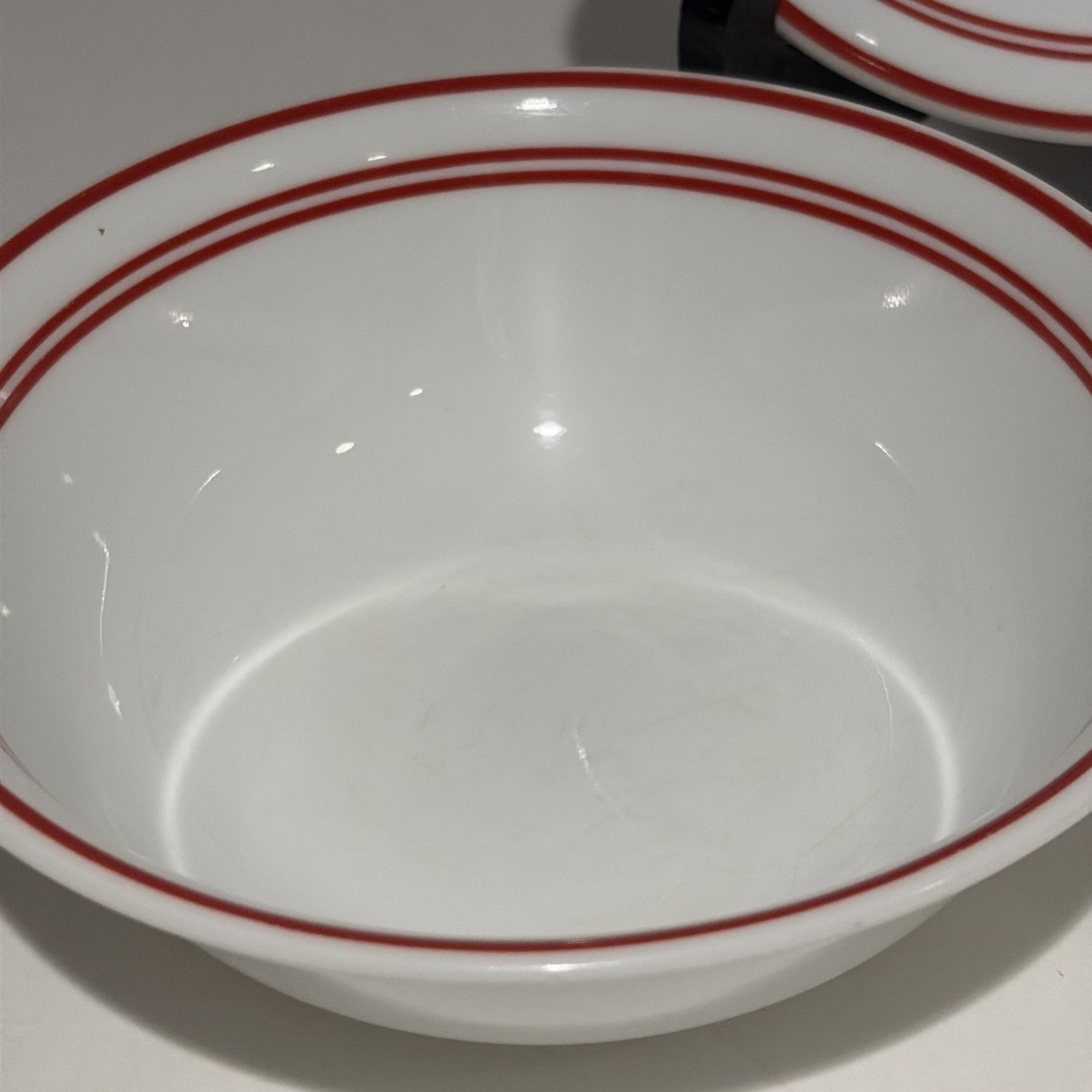 Corelle Classic Cafe Red Soup Cereal Bowls 6.25″ Stripes Set of 3 Made In USA