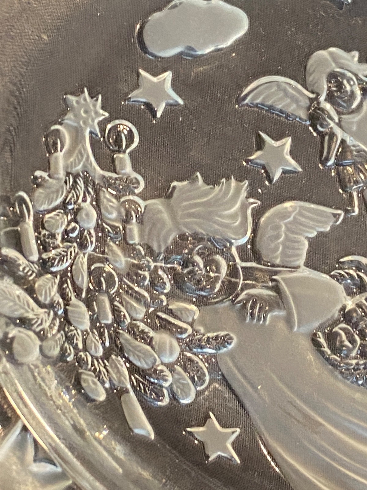 Pair Mikasa Japan Crystal Angel Candy Dishes Gold Trim Holiday Christmas Serving