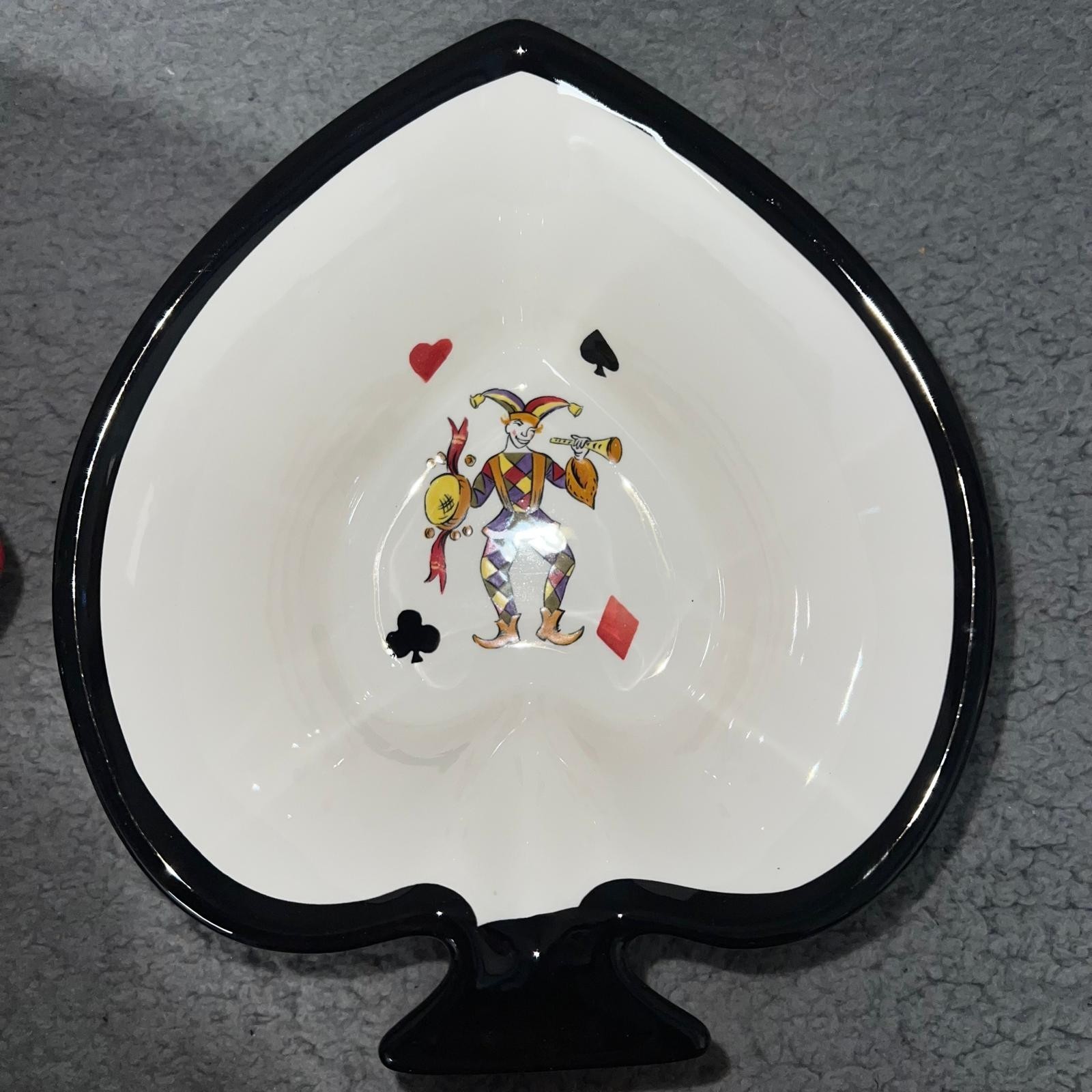 Lot of 4 Tabletops Gallery King of Hearts Snack Bowls Heart Diamond Spade Club