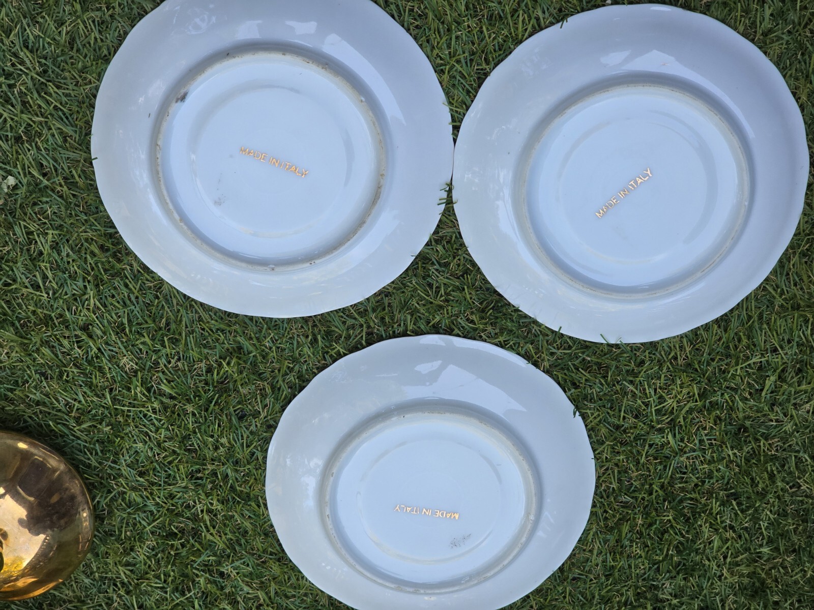 VTG 1960s Limone Castello MURANO GOLD PORCELAIN Tea Set 10 Piece 2 Cups 4 Plates