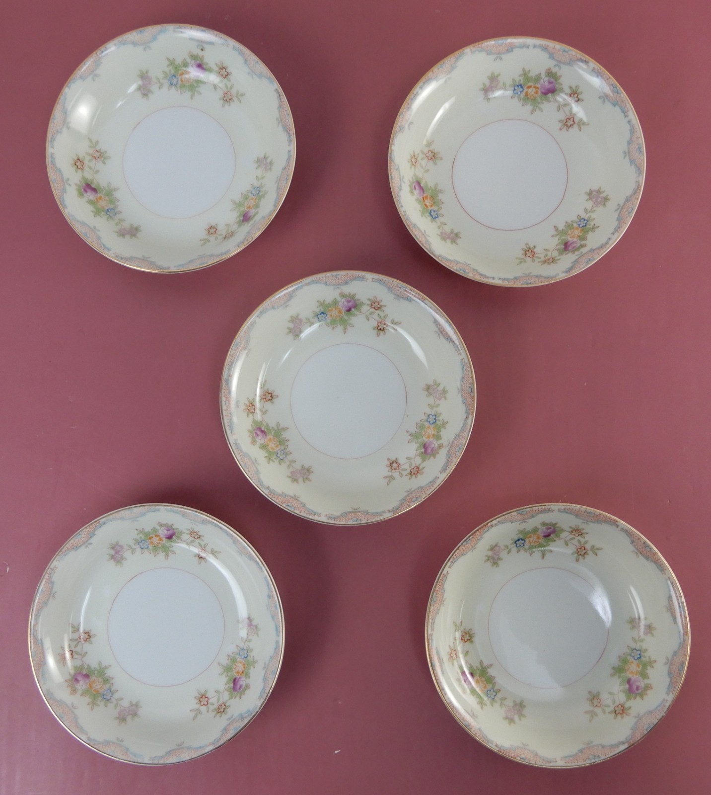 Vintage Set of 5 “Mayfair China” Made in Japan Dessert Bowls