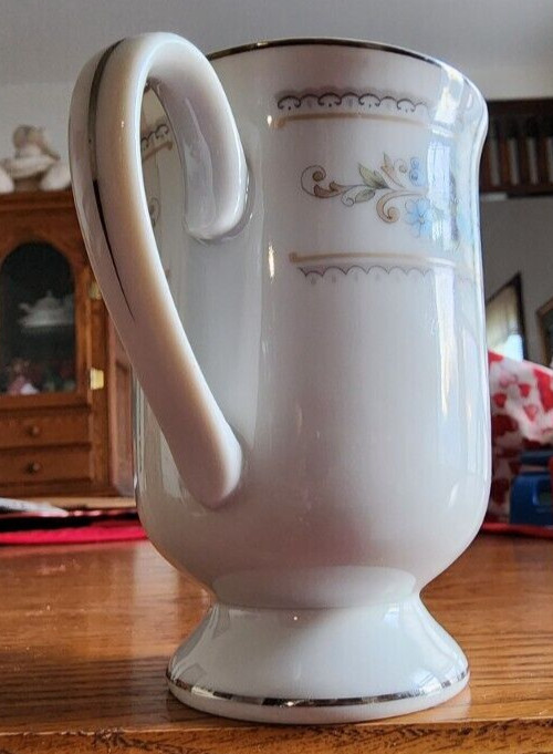 Elington Irish Coffee Mug (s) 10 oz. Wade Fine Porcelain White Blue Platinum !