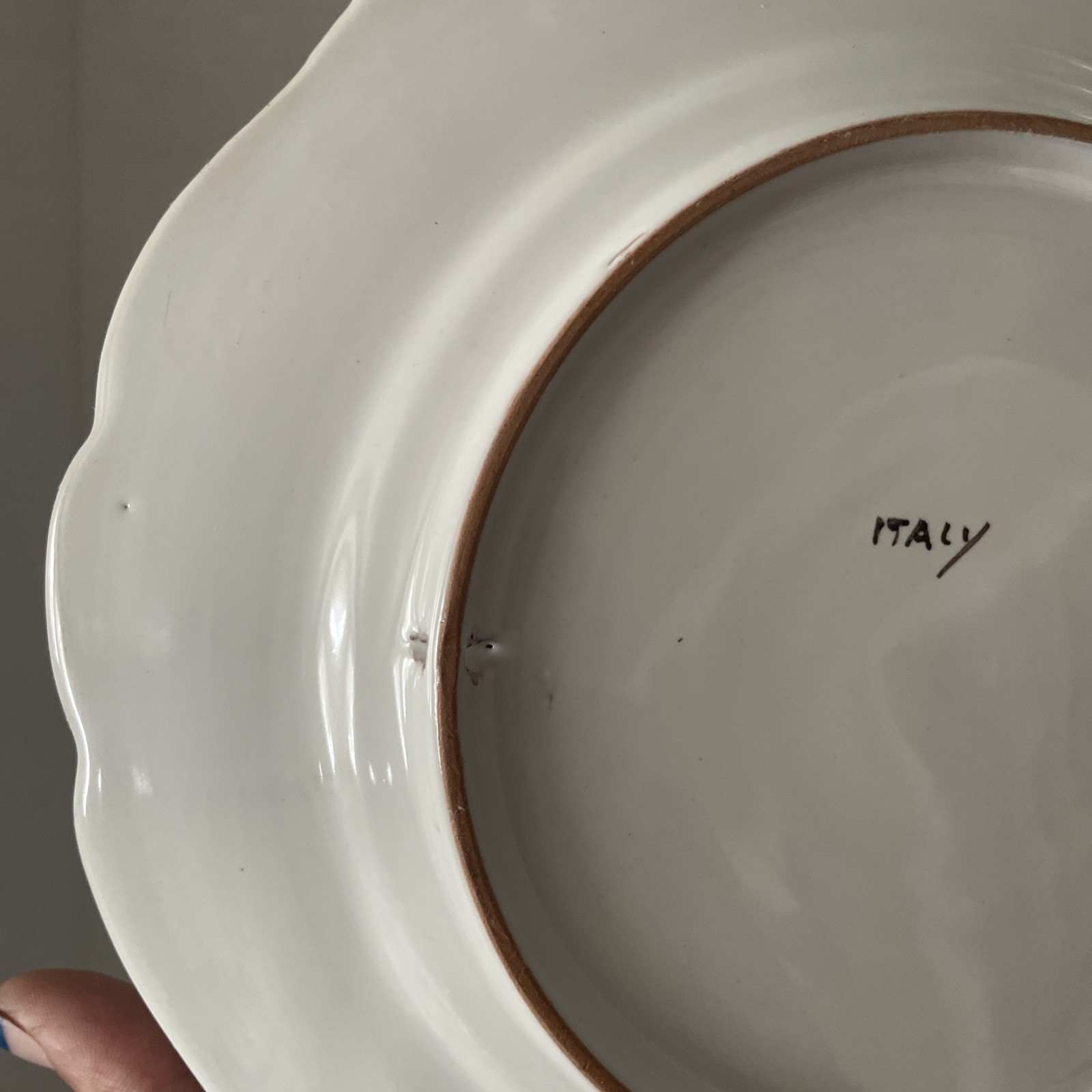 Vintage ND Dolfi Montelupo Italy Floral Wall Plates Set of 2