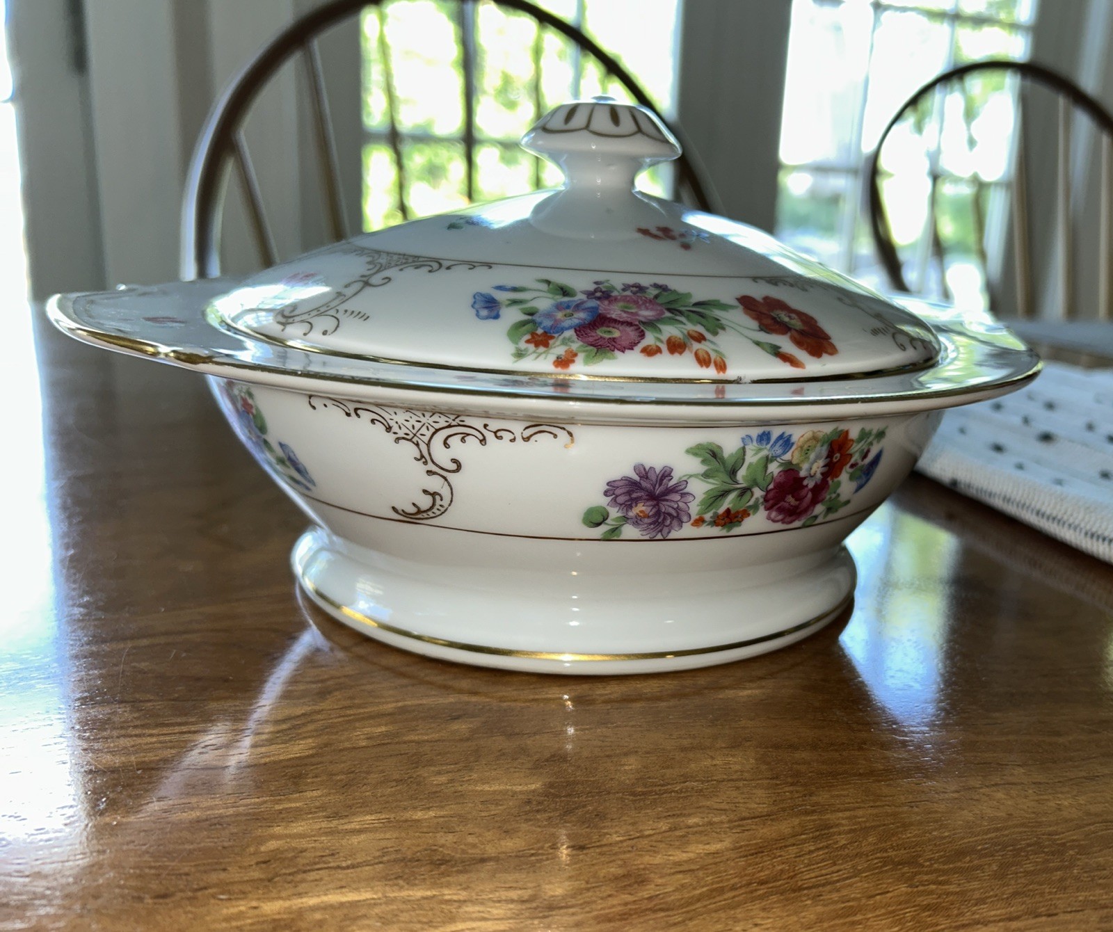 Vintage Made In Occupied Japan Serving Bowl And Lid Floral SGK China
