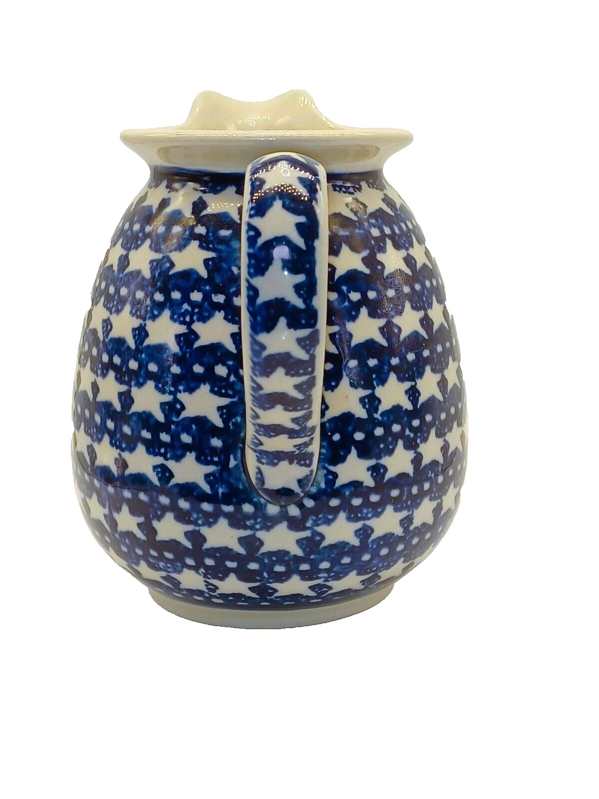 Polish Pottery STAR Blue & White 6″ Pitcher Jug Boleslawiec * see last picture
