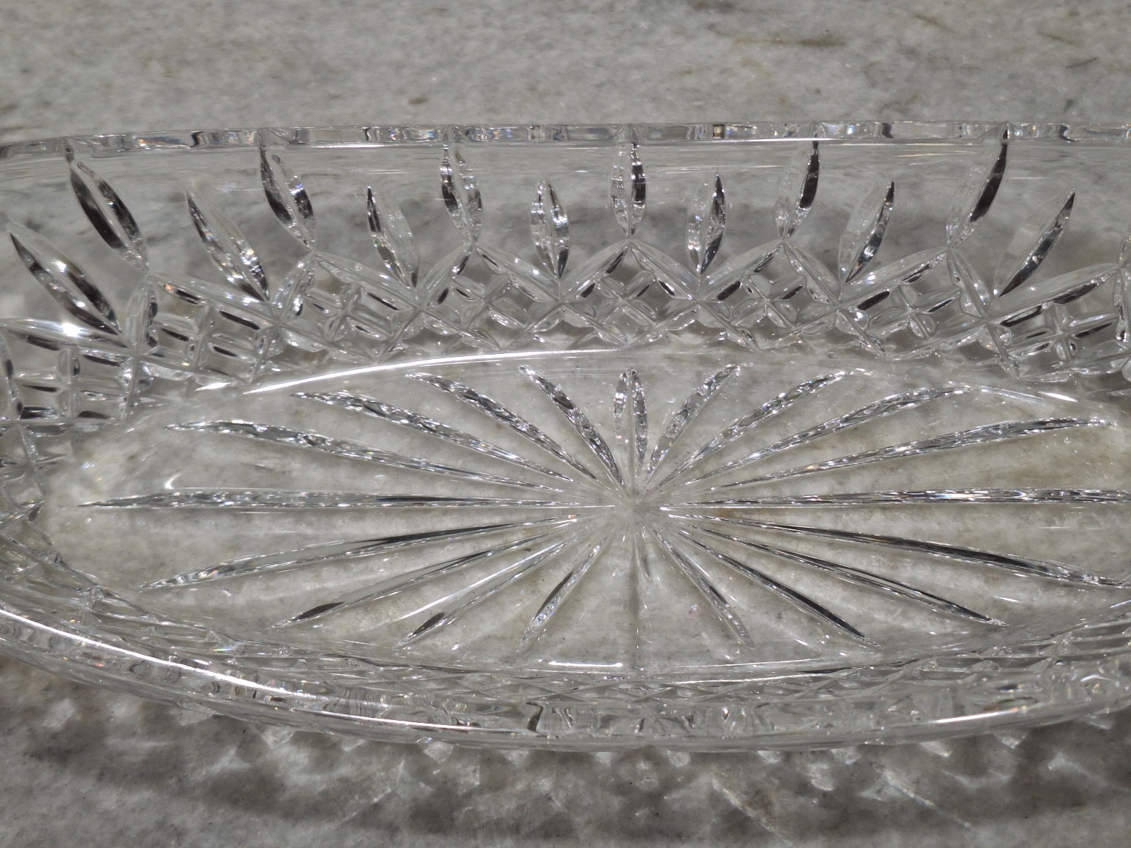 Waterford Crystal Lismore 11″ Celery / Relish Tray – Signed – Deep Cut Diamonds