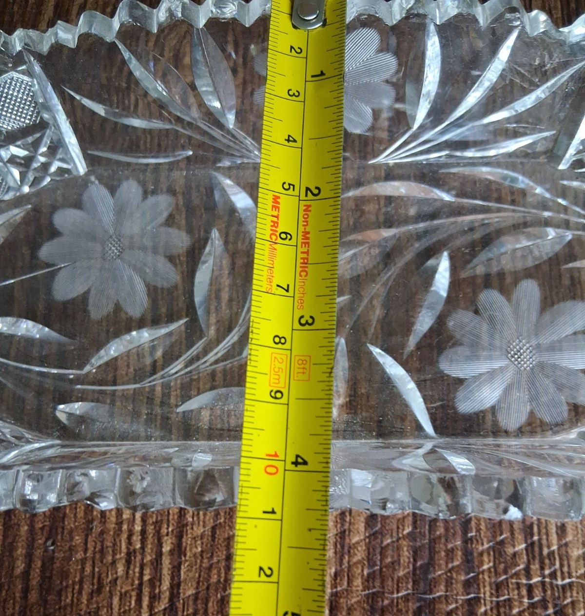 American Brilliant Period Cut Glass Crystal Celery Dish 12″ X 4.5″ Vintage