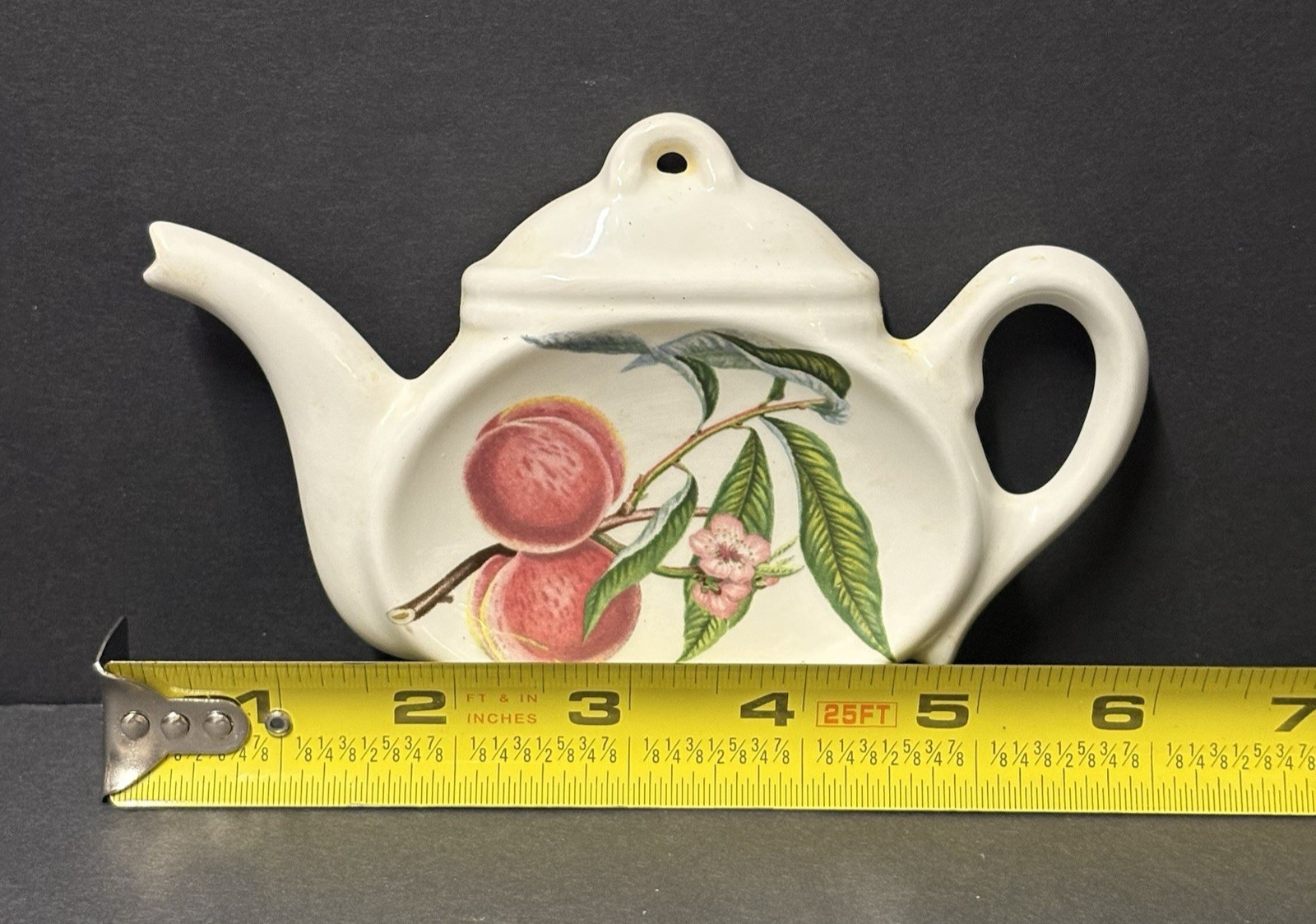 Portmeirion Pomona “Grimwood’s Royal George Peach” Teabag/Spoon Rest Teapot