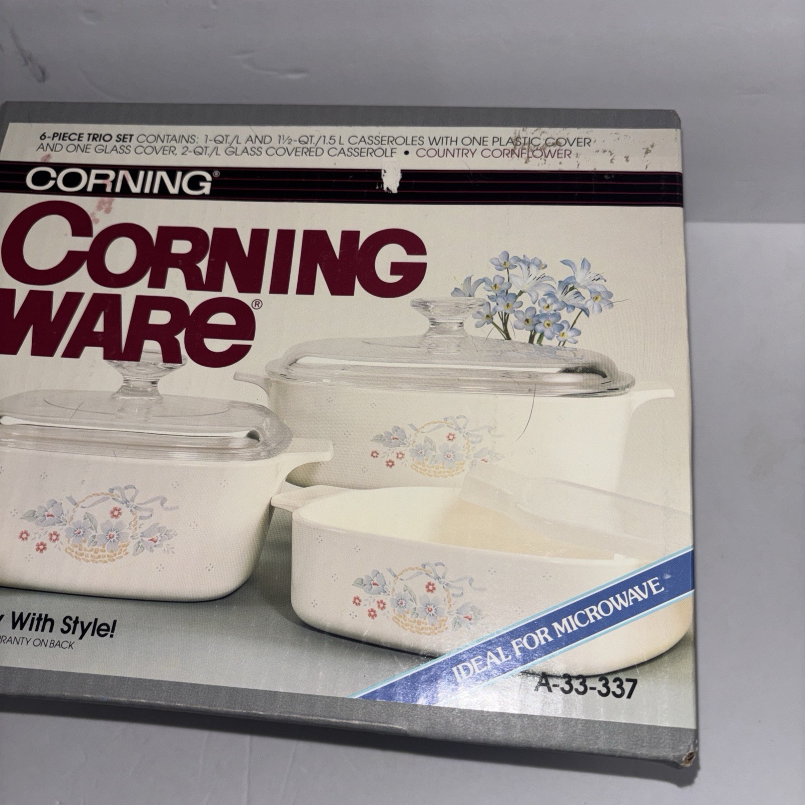 Corning Ware 6 Piece Set Country Cornflower