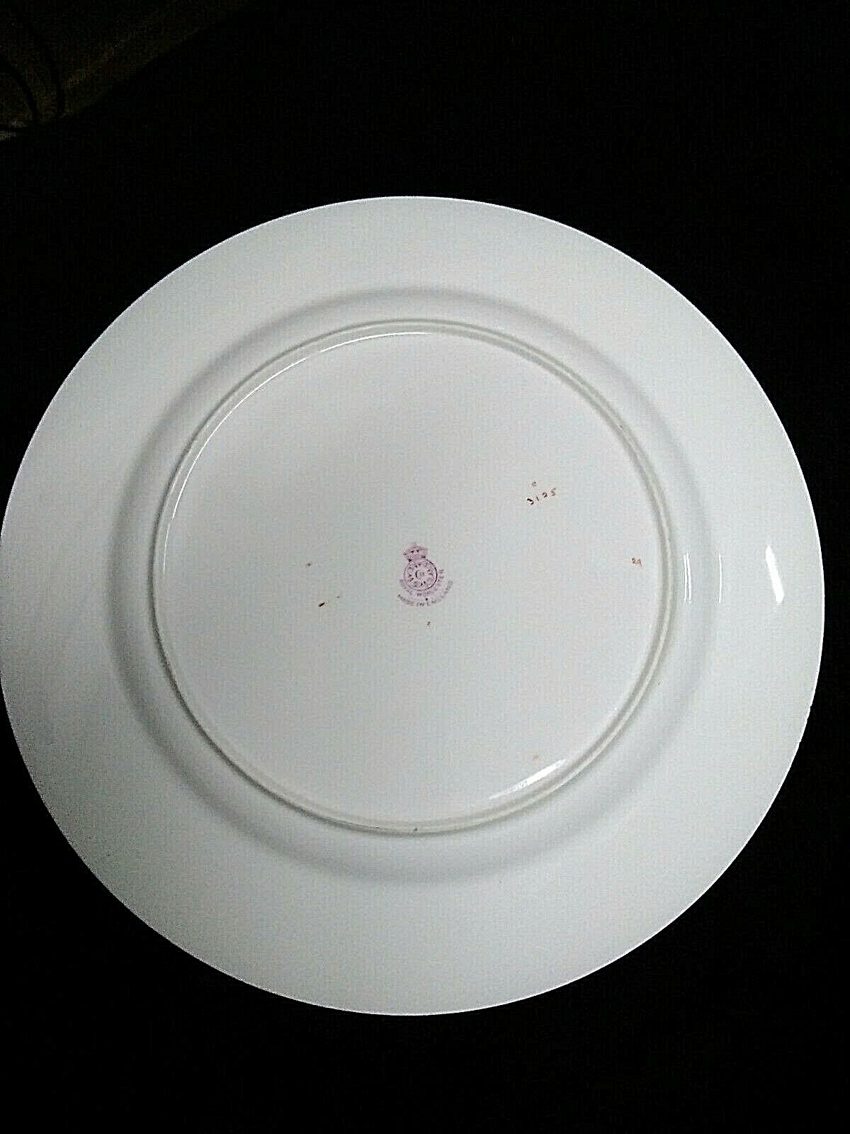 Royal Worcester Poppies 10.5 White Rust Gold Blue Porcelain Dinner Plate