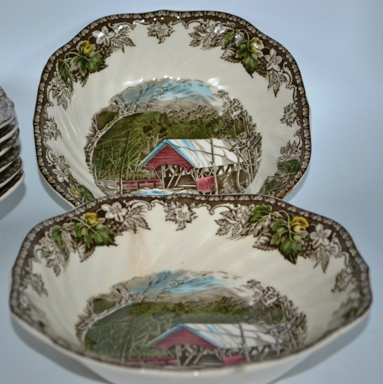 8 Piece Johnson Brothers “The Covered Bridge” 7″ Bowls
