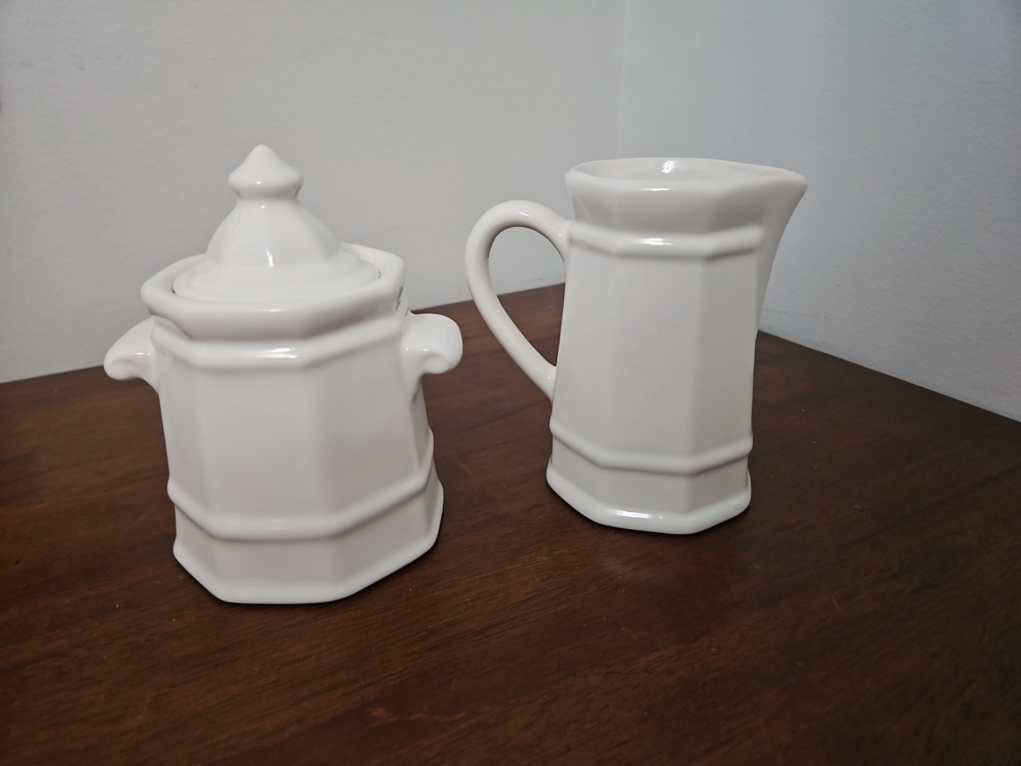Vtg Pfaltzgraff Heritage White Creamer And Sugar Bowl w/ Lid – EUC