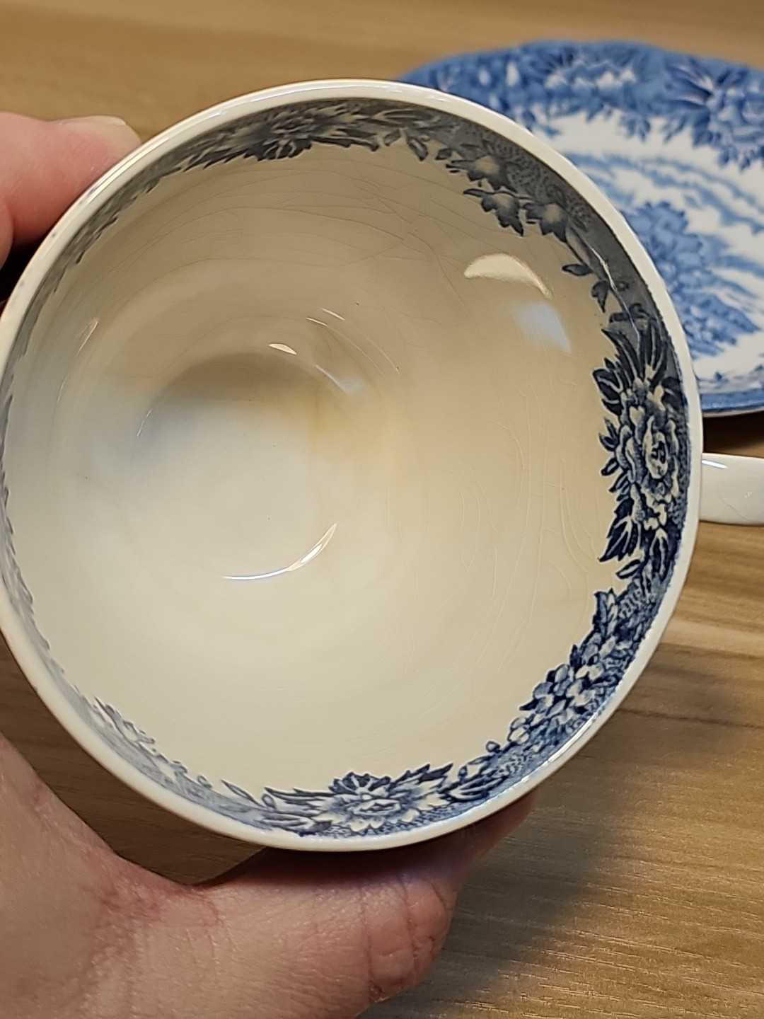 Vtg English Village By Salem China Co. Olde Staffordshire Ironstone Cup & Saucer
