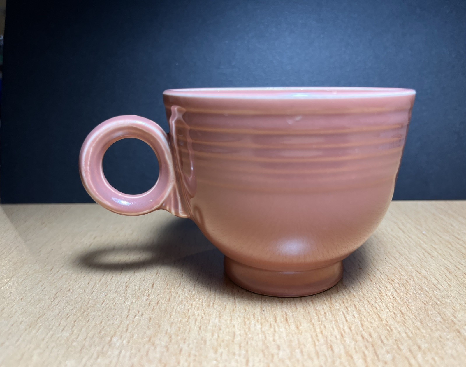 Vintage Fiesta 1950-1959 Rose Teacup with Ring Handle Fiestaware