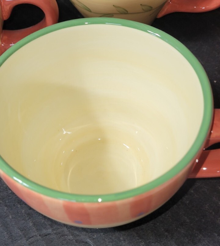 Pfaltzgraff NAPOLI Large Jumbo Size Cups Mugs – Set of 5- Hand Painted
