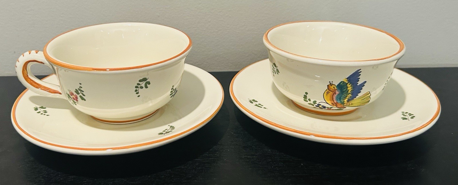 (2) Bird Of Paradise By Gialletti Pimpinelli Plat Du Jour Cup/Saucer ITALY