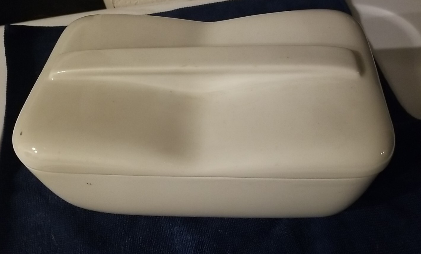 Montgomery Ward Refrigerator Dish by Hall China 5094 Ivory White Made in USA