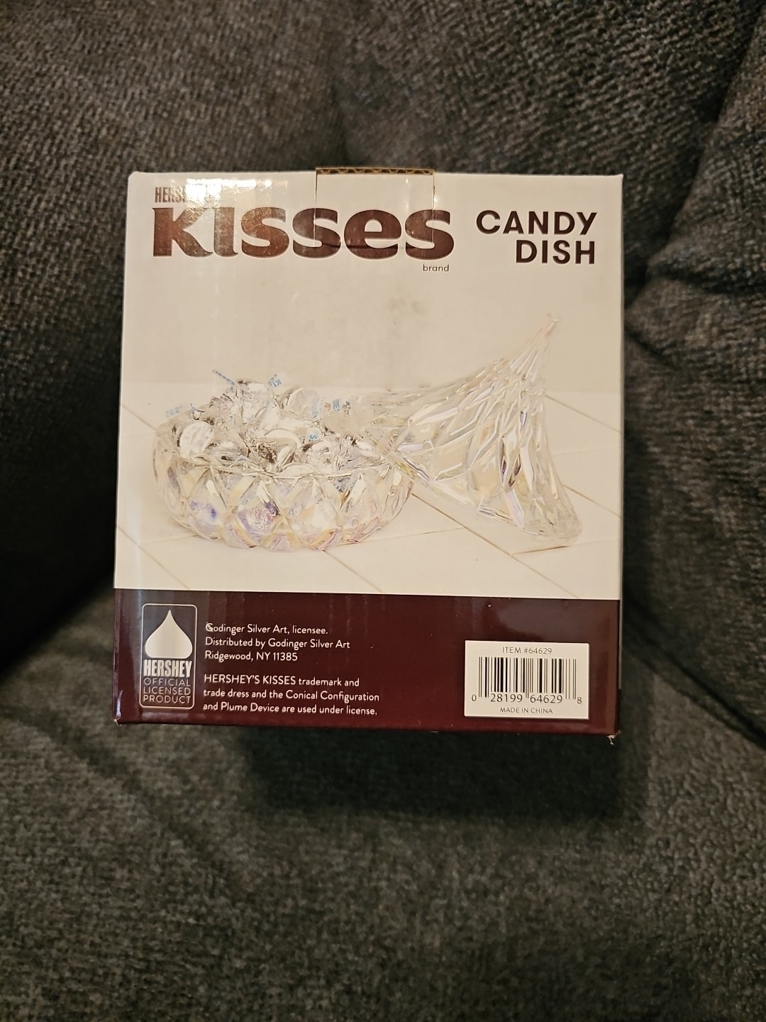 Hershey’s Kisses prism iridescent Crystal COVERED CANDY DISH New Goddingers