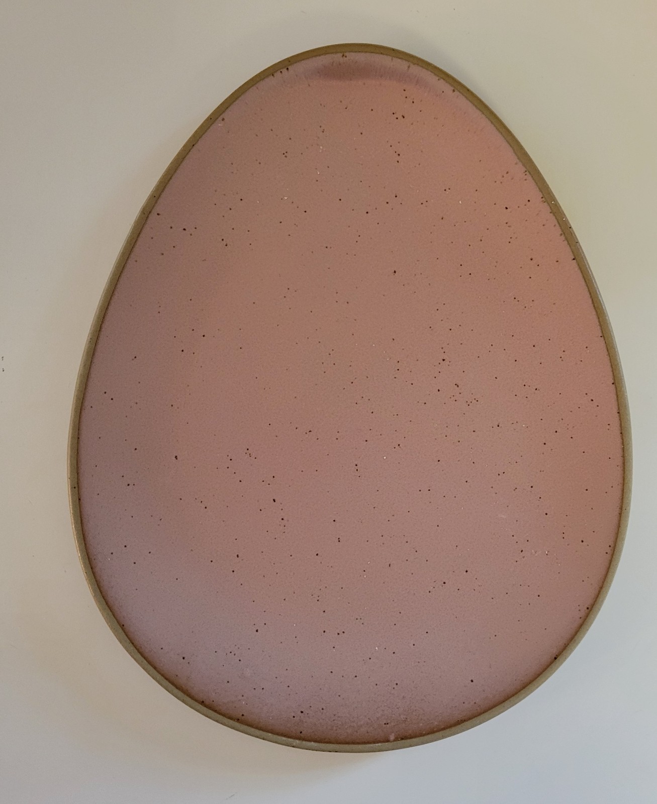 4 ct Threshold Stoneware Aqua Egg Teardrop Shape Salad Plates Pink Yellow Easter