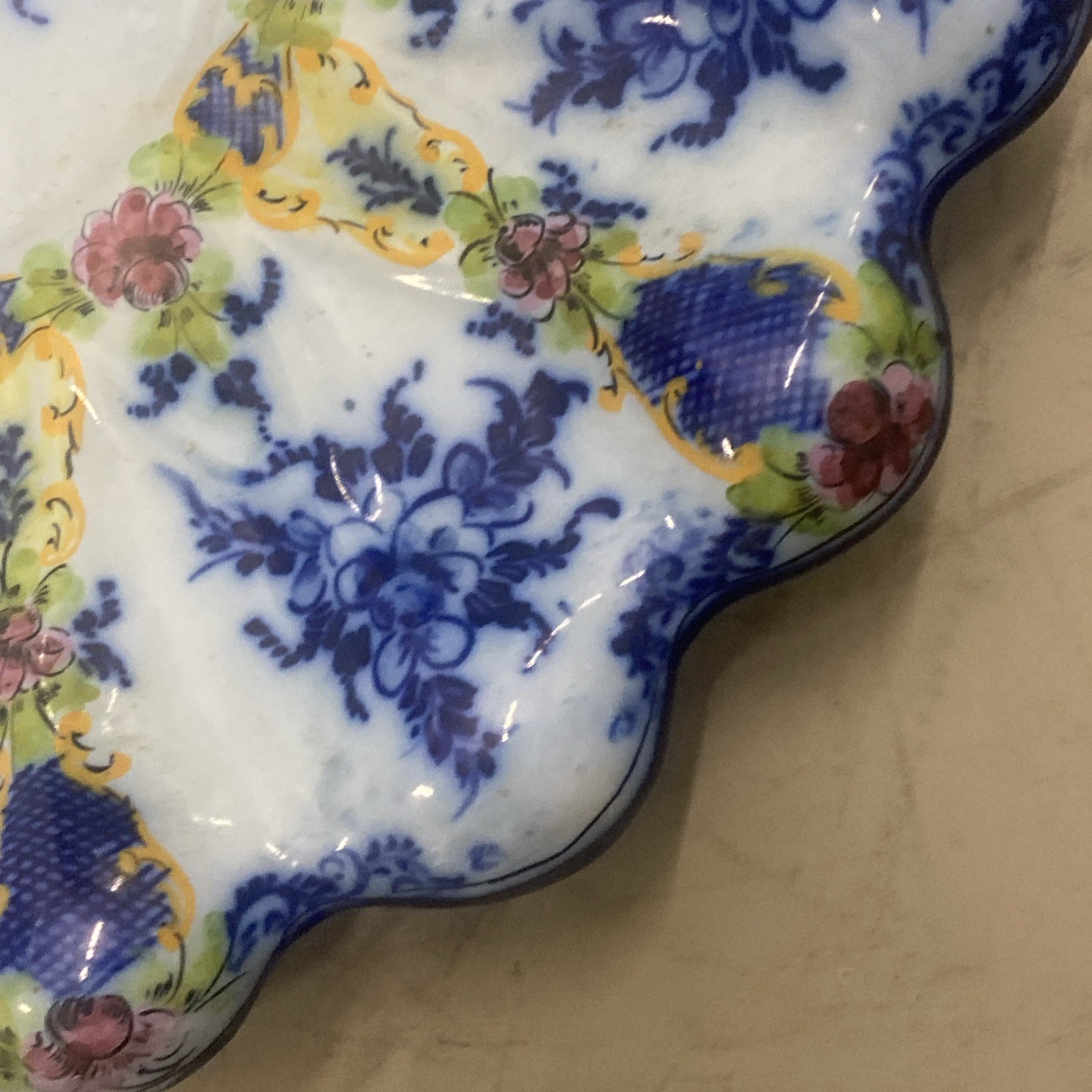 Elpa Cerâmica Vintage ceramic wall plate Hand painted Made Alcobaça E.P.L 18”
