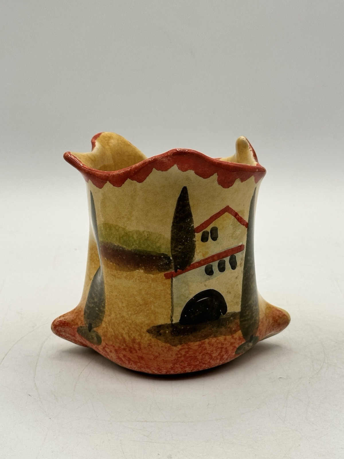 Open Sugar Asymmetrical Vessel Italica ARS Hand Painted Italy Italian Villa