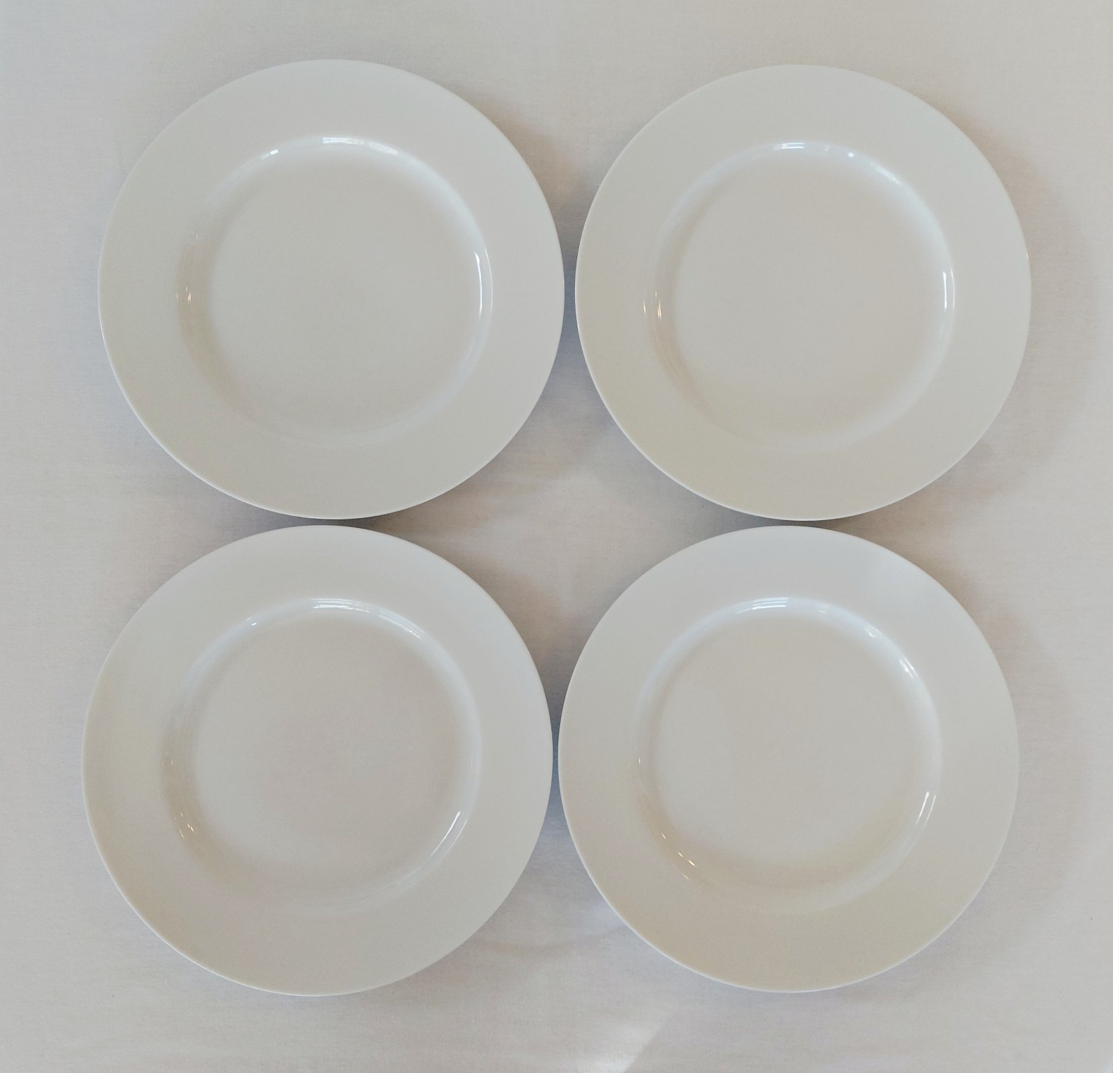Pier 1 Dinner Plates 11″ Luminous White Elegant Table Dining Rim Rimmed Set Of 4