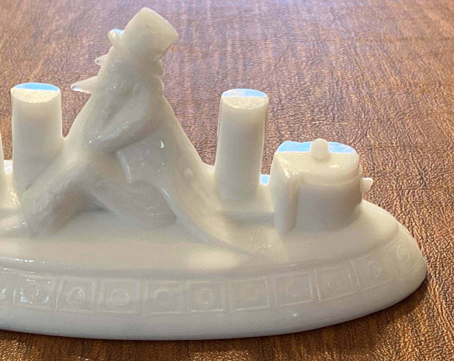 LID Only for a 1899 Uncle Sam on Battleship MILK GLASS COVERED DISH-Small chip