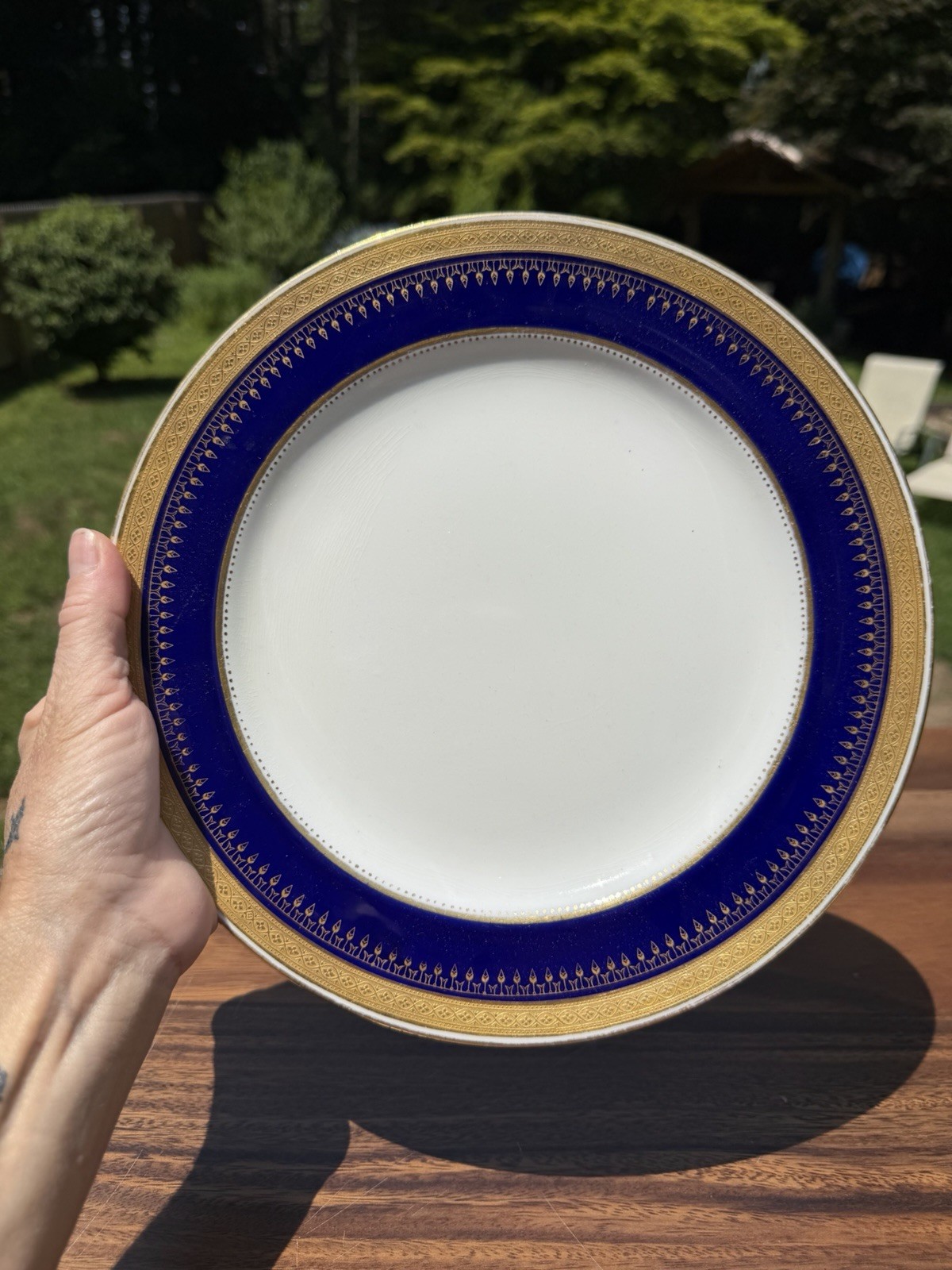 Antique Mintons Cobalt Blue Gold Encrusted Plates MW Beveridge Washington DC