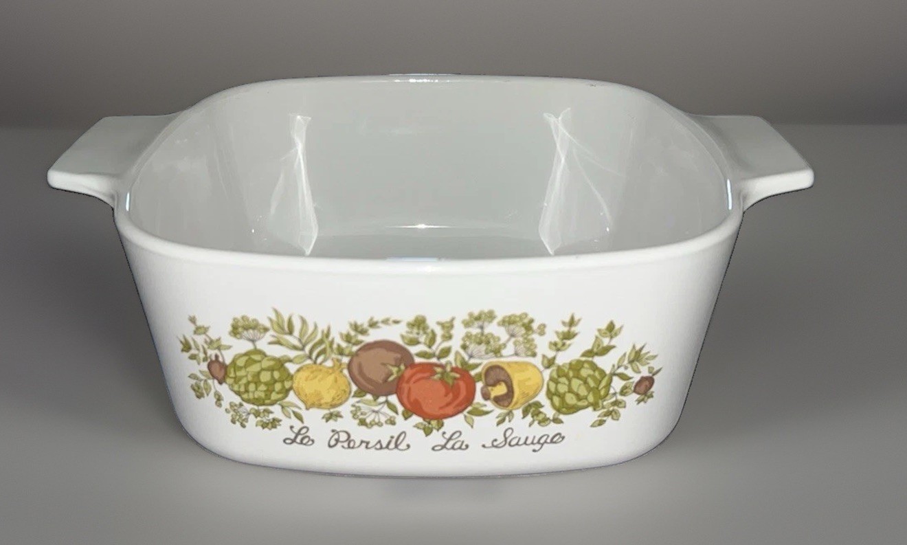 (3)VTG Corning Ware ”Spice Of Life”L’Echalote, Le Persil La Sauge Without Lids
