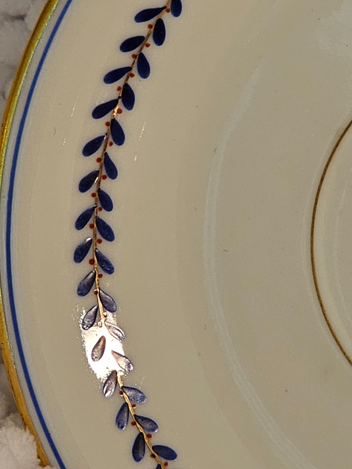 Bouillon cups w/ saucers, set of three, vintage china, Haviland, Vignaud, Saxe