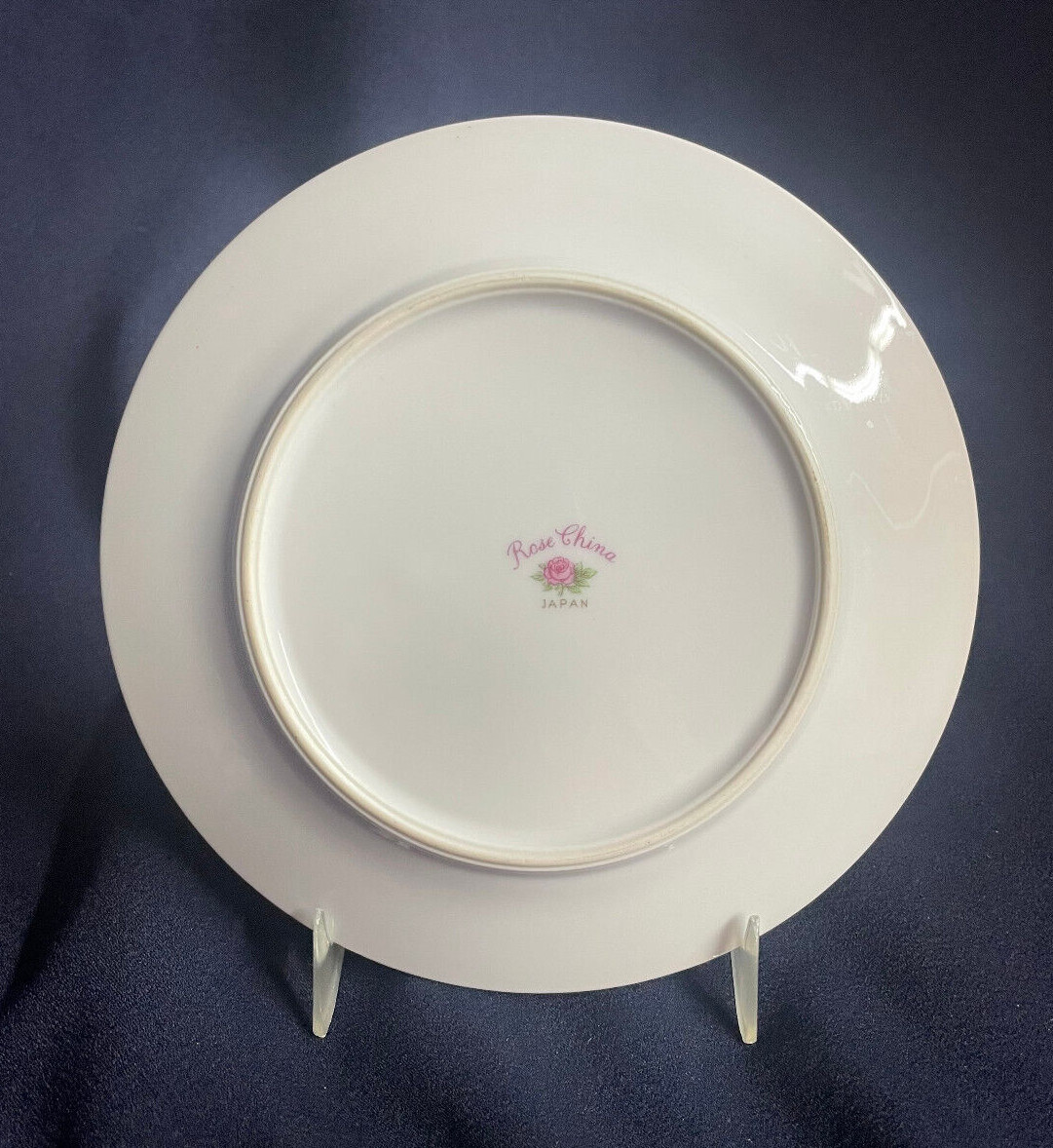 ROSE CHINA JAPAN “RO2″ 6 1/2” BREAD PLATES – BLUE TAN FLORAL BORDER URN BASKETS