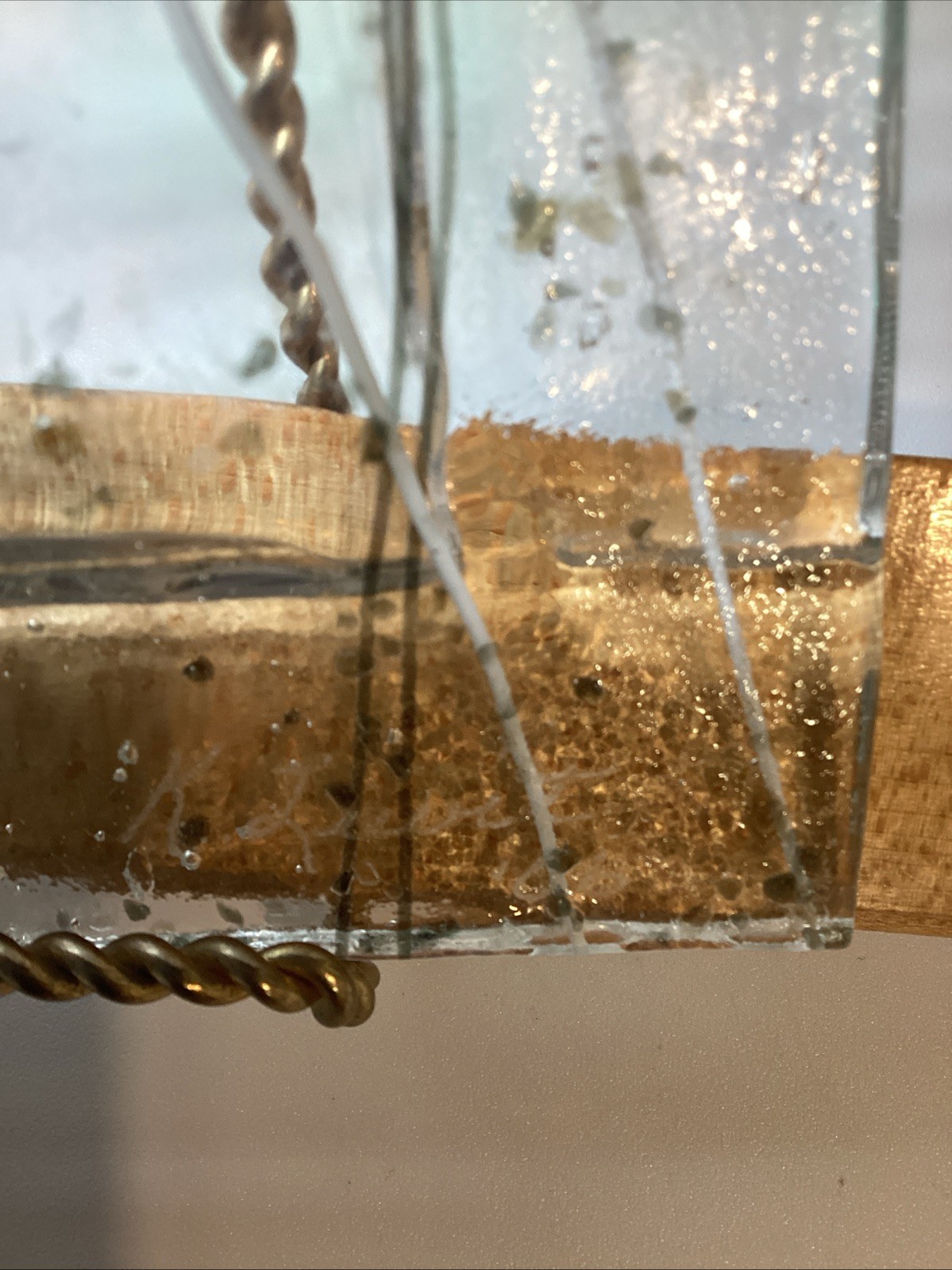 Fused Art Glass Tray Signed By Artist K Lewit ‘06