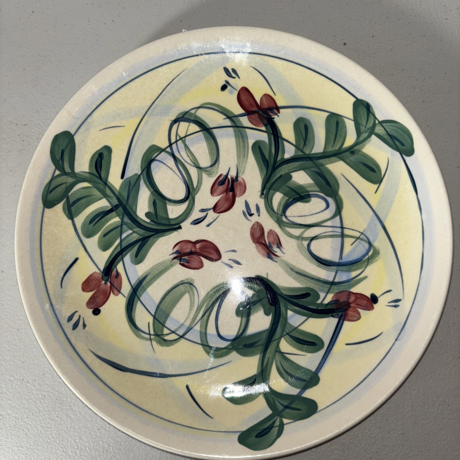 Gail Pittman Maypop 11” Dinner Plate 1989 signed-4- has Crazing See Picture