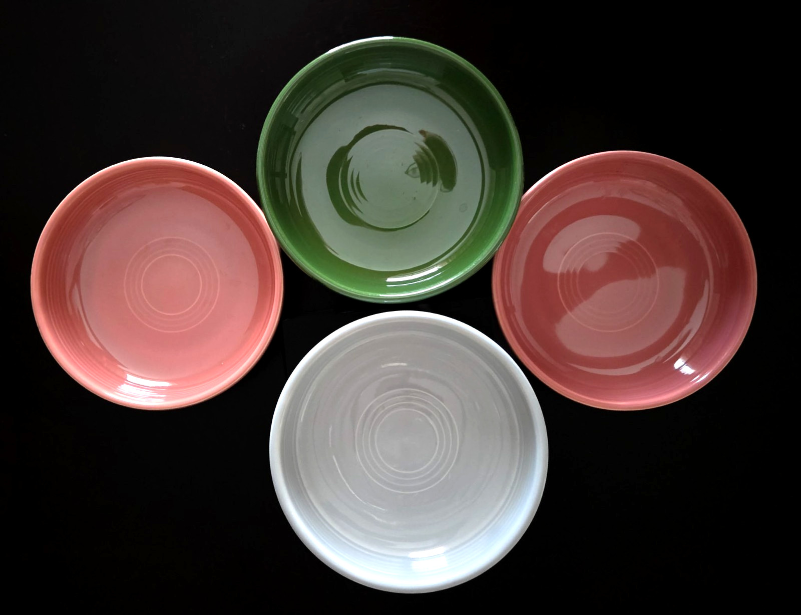 Fiesta Vintage Set of Four 6-inch Dessert Bowls in the Original 1950s Colors