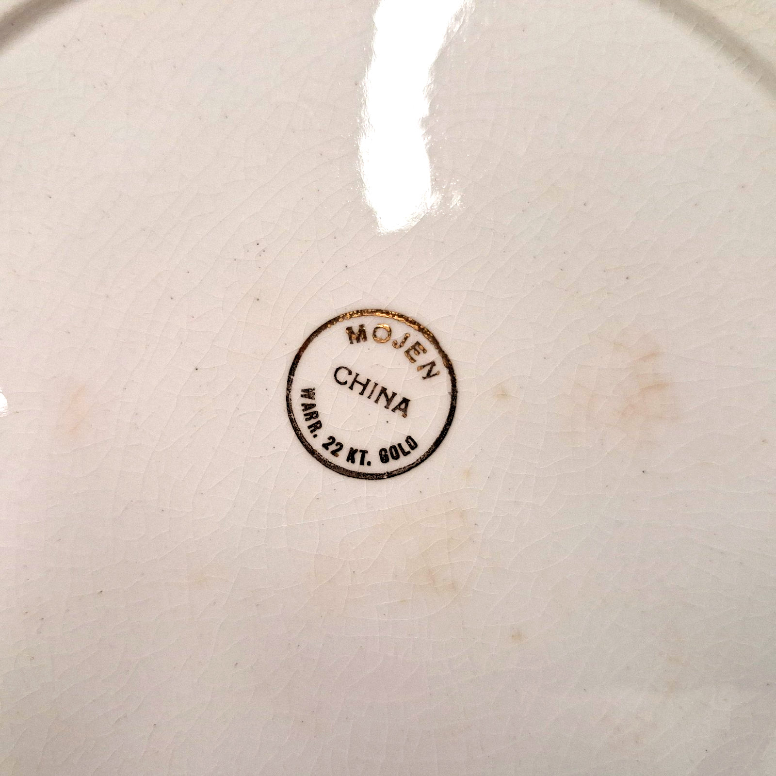 Sabin Crest O Gold Plates 22K Gold Trim Pastoral Scene Vintage China Set