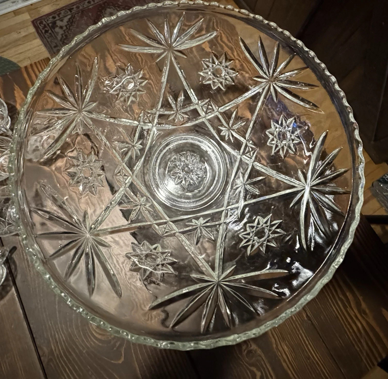 Vintage Anchor Hocking “Star of David” 15 piece punch bowl set. Includes 12 Cups