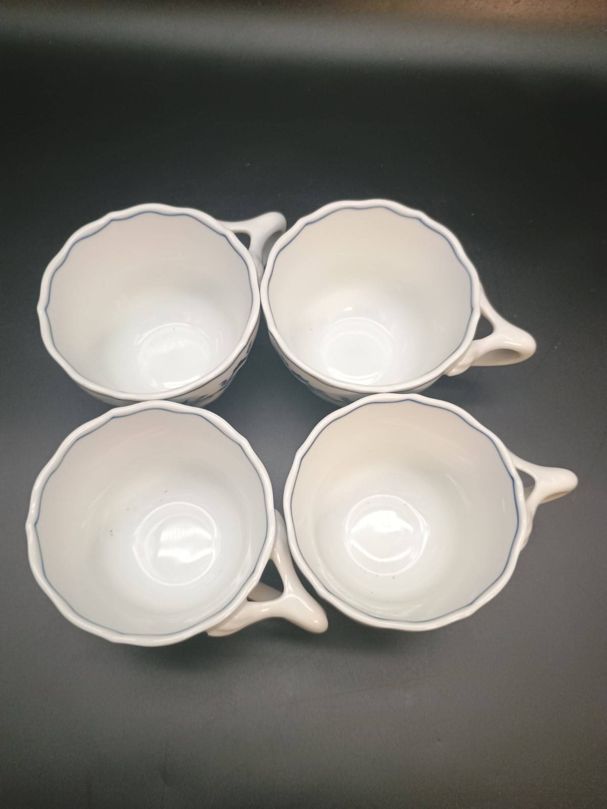 4 Vintage Blue Danube Cups Blue Onion Design, Lipper International Japan