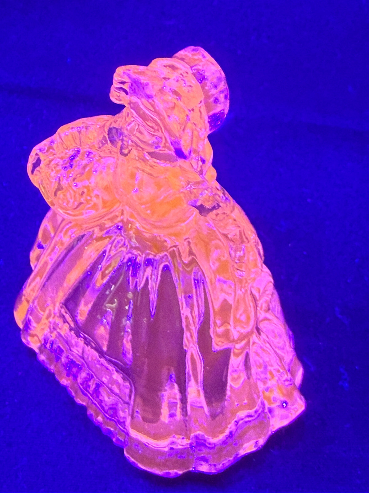 Green Vaseline uranium glass girl doll candy container woman Elizabeth selenium