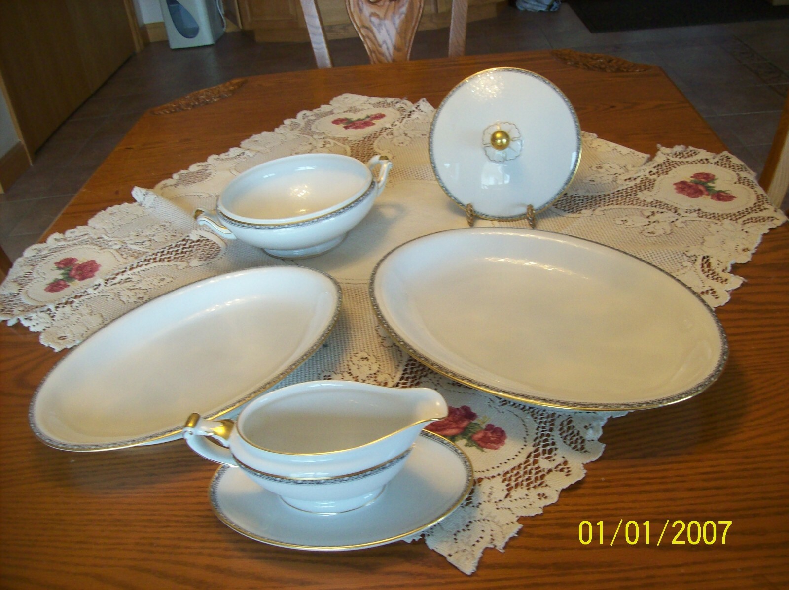 Heinrich & Co. Bavaria Vtg Porcelain China 4 Piece Serving Pieces Christine