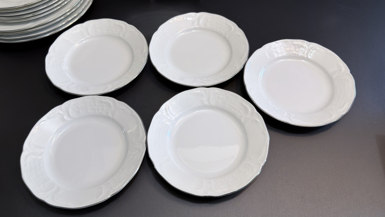 VTG Rosenthal Germany Sanssouci White Embossed 15Pc Dinner Set 5place Setting EC