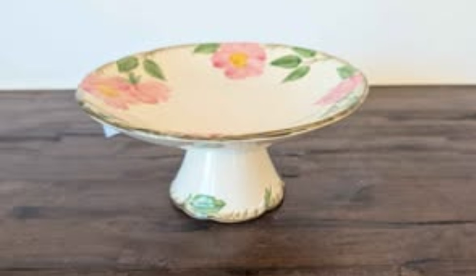 Floral Ceramic Dinner Set White Pink Green with Serving Pieces & Shakers
