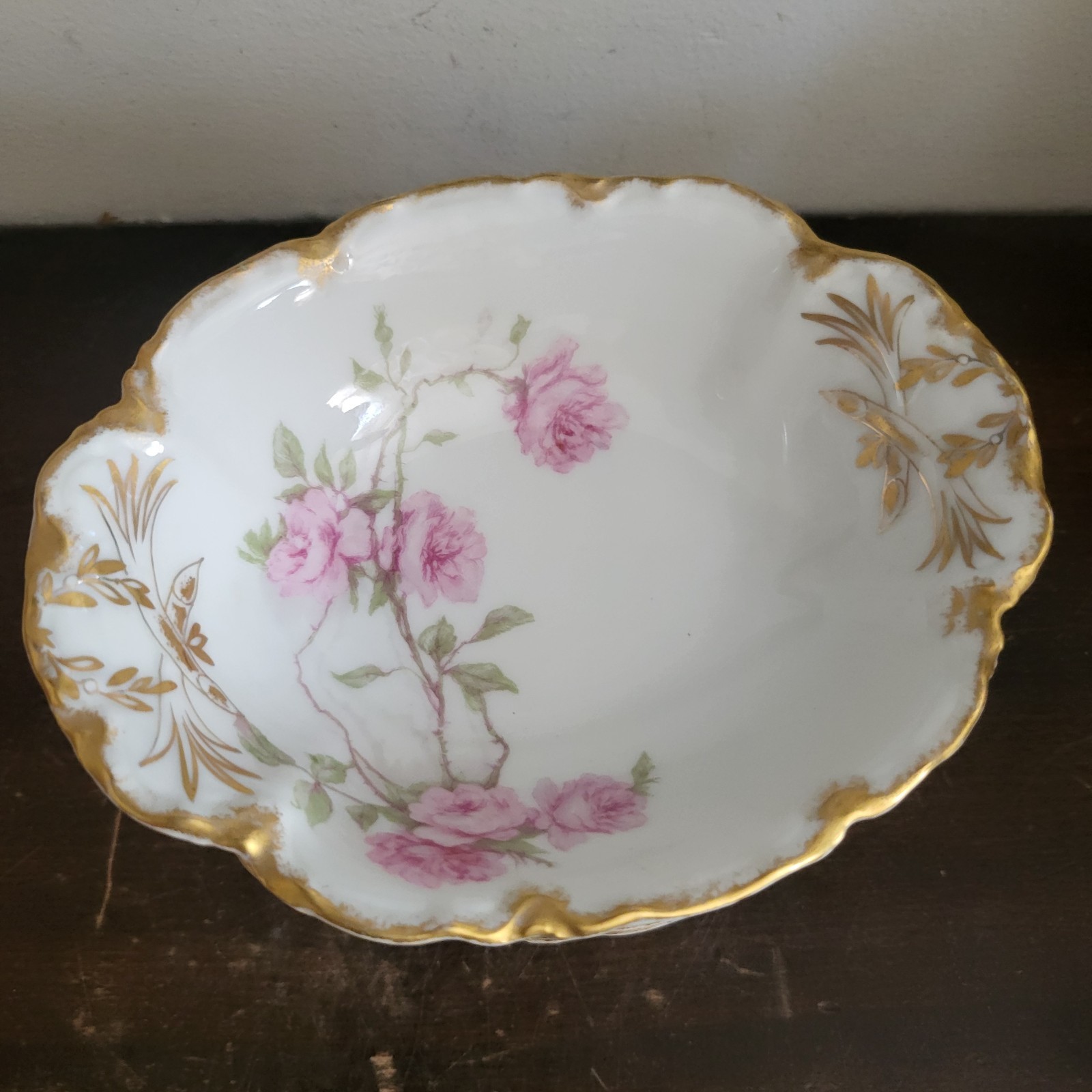 Haviland Limoges France Schleiger Baltimore Rose Set Of 6 Oval Dessert Bowl