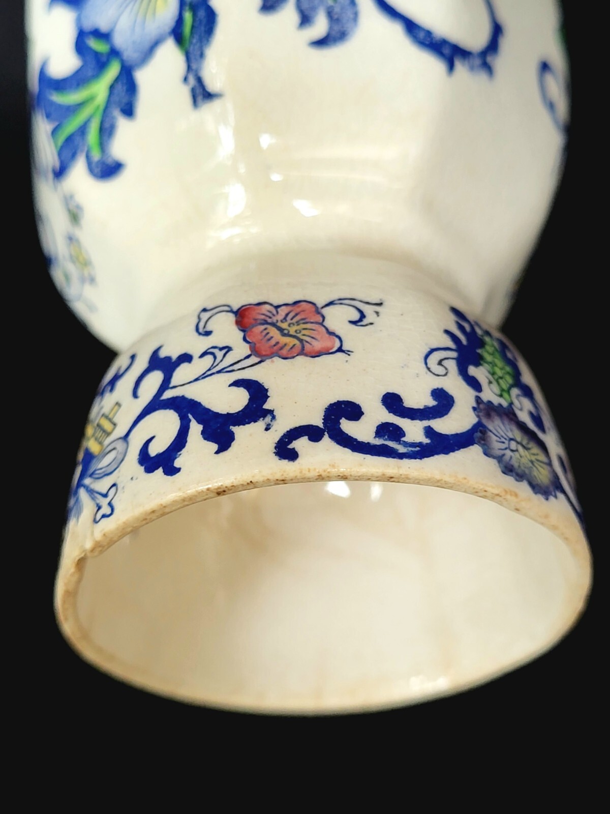 Antique Royal Doulton Burslem NANKIN Floral Porcelain Double Cup England c1900
